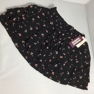 Weekend Academy Girl Black and Pink Floral Skater Skort